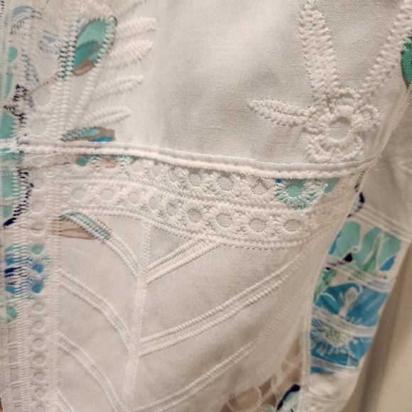 Chicos Open Front Embroidered Floral Bohi Kimono Size Large - Picture 5 of 15
